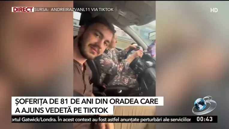 O bunica din Oradea, care conduce la 81 de ani, a ajuns vedeta pe TikTok
