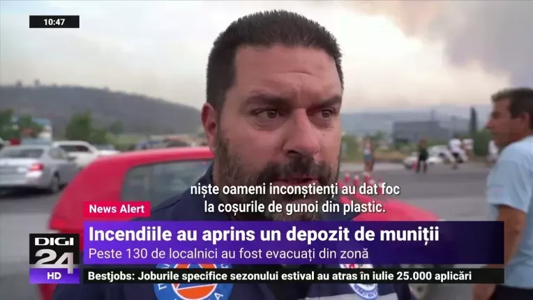 Un depozit de munitii a sarit in aer, in Grecia, din cauza incendiilor